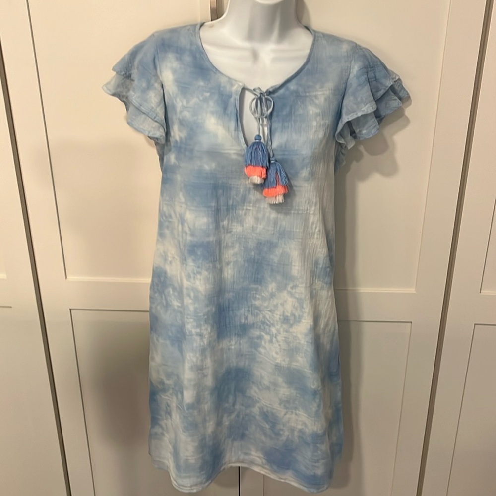 Vineyard Vines Blue Dress Tassle Tie Small